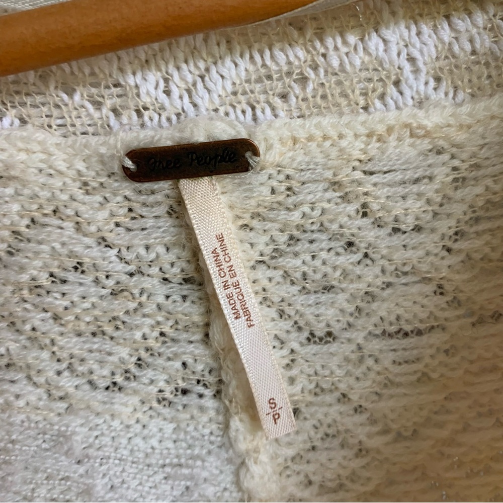 Free People Patchwork Cowl Neck Knit Pullover Sweater Small - Picture 5 of 7